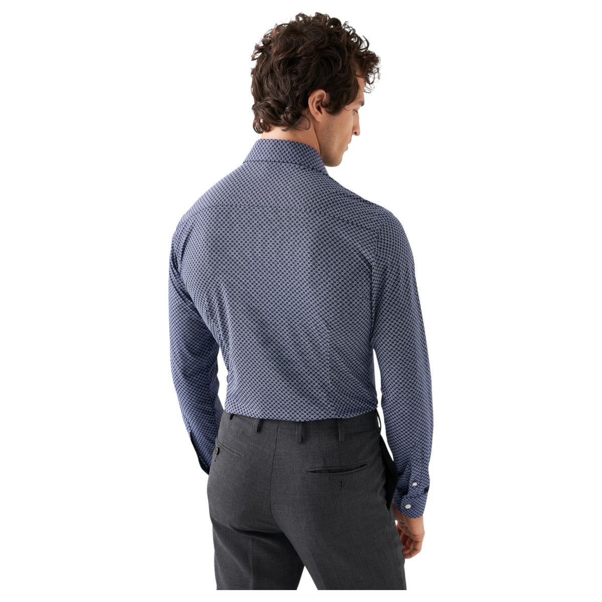 Eton Navy Blue Micro Print Four-Way Stretch Slim/Contemporary  100010314 29