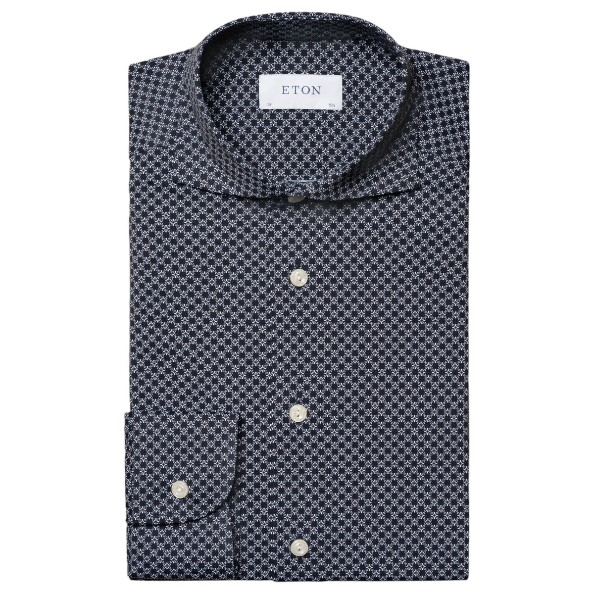 Eton Navy Blue Micro Print Four-Way Stretch Slim/Contemporary  100010314 29