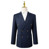 Giovanni Bresciani Navy Double Breasted Pinstripes GB-DB-502