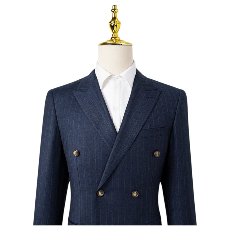 Giovanni Bresciani Navy Double Breasted Pinstripes GB-DB-502