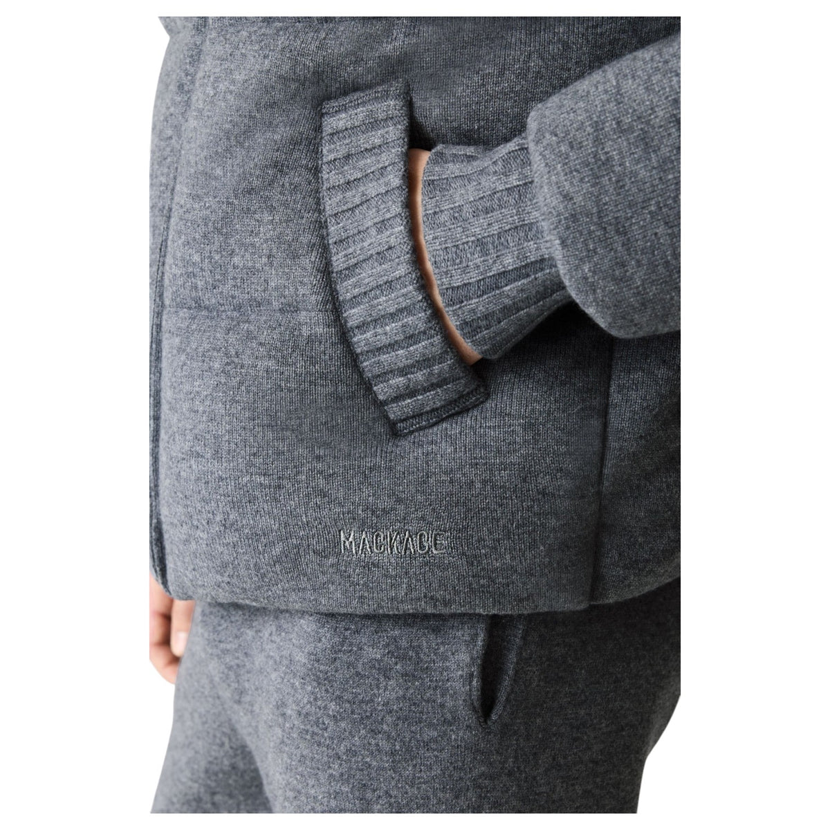 Mackage GRIFFEN Cashmere-Blend Down Jacket with Removable Hood