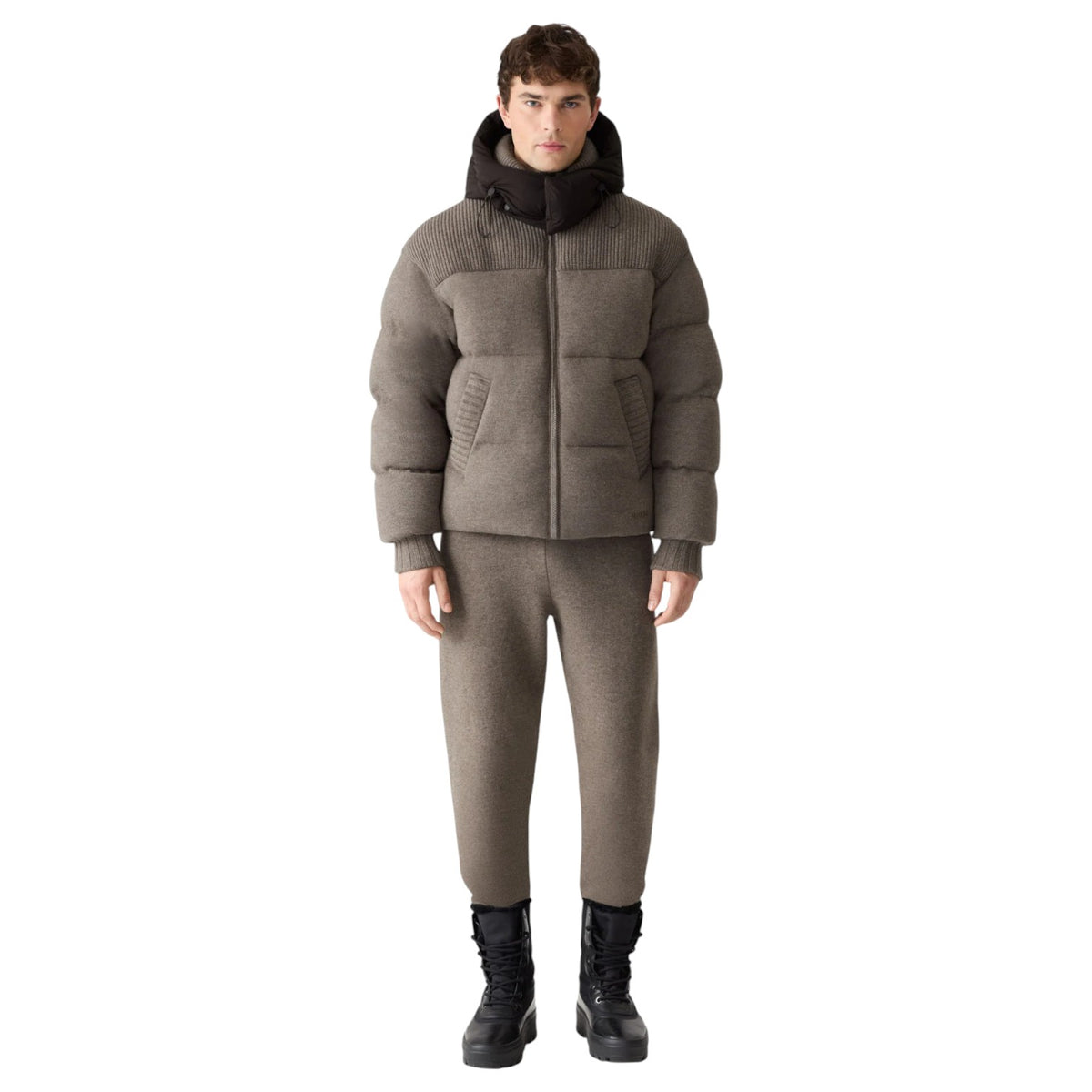 Mackage GRIFFEN Cashmere-Blend Down Jacket with Removable Hood