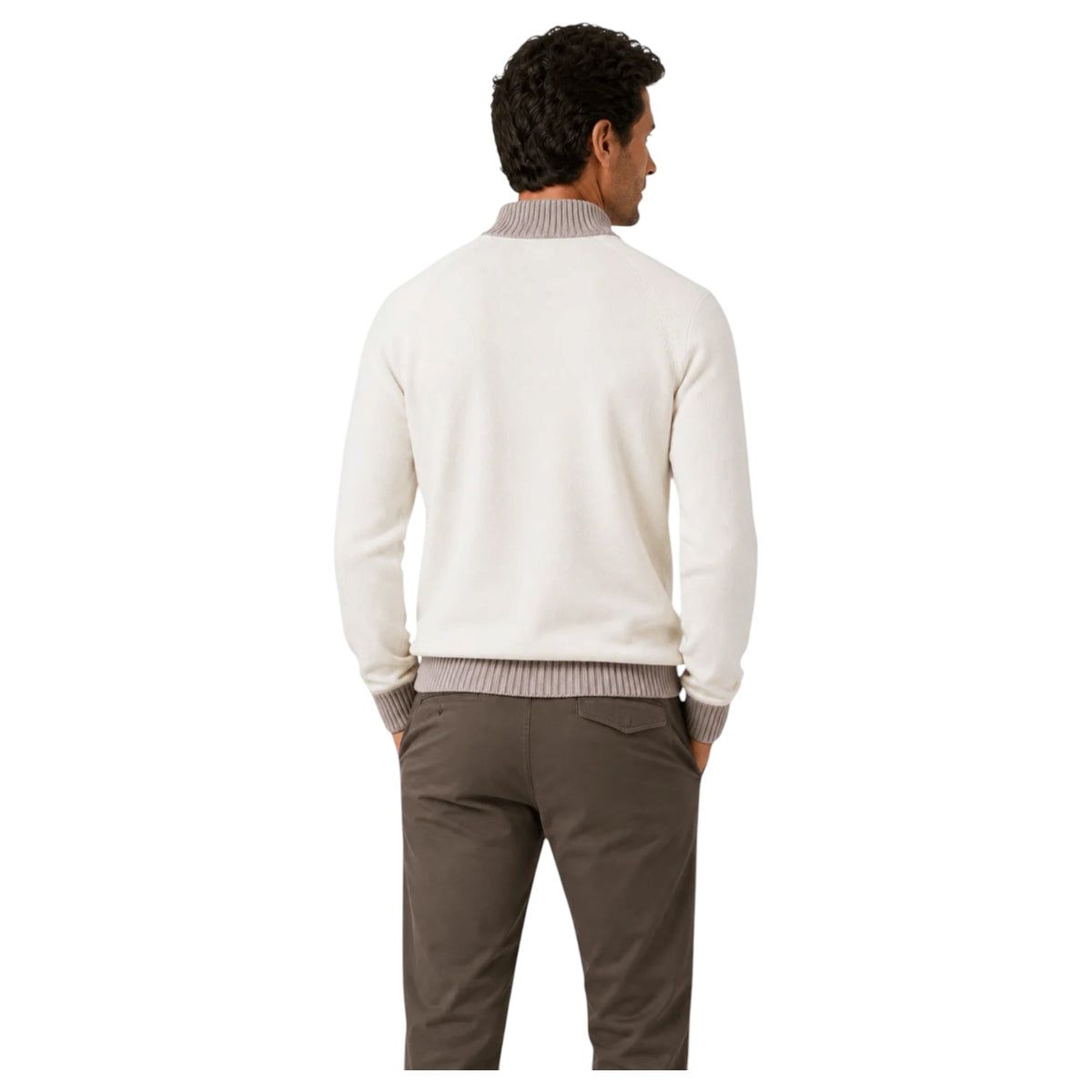 Garnet Tate Men’s Contrast-Trim Mock Neck Sweater  2622022