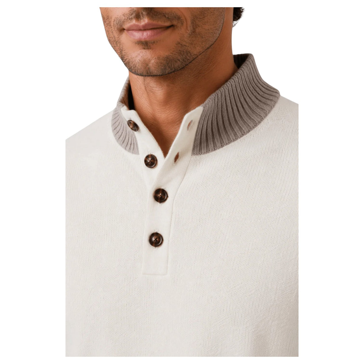 Garnet Tate Men’s Contrast-Trim Mock Neck Sweater  2622022