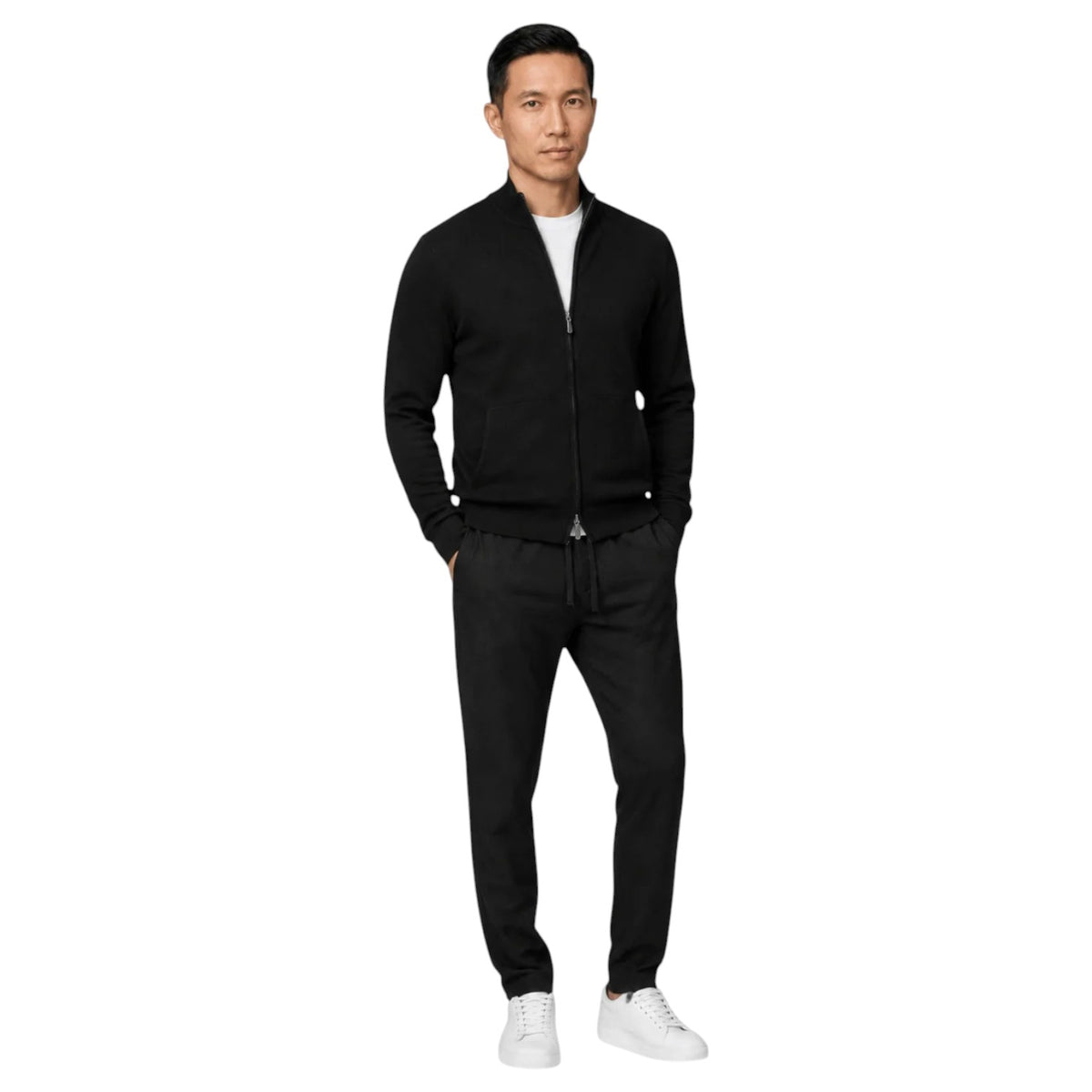 Garnet Wallis Men’s Contrast-Neck Crewneck Sweater  2622025