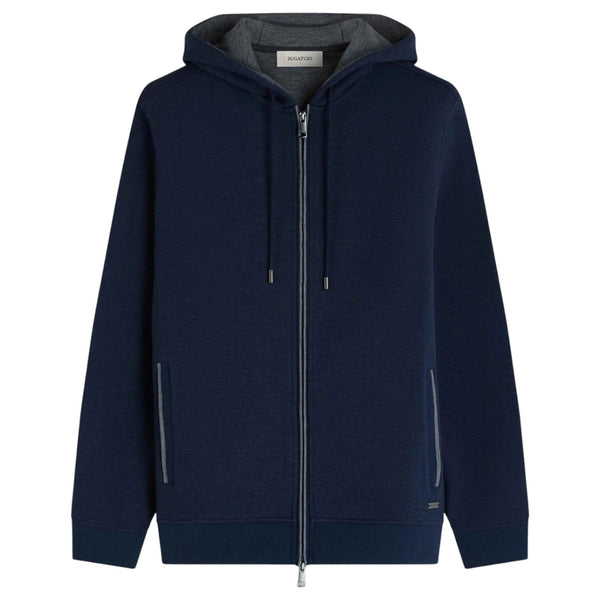 Bugatchi Heathered Pique Full Zip Hoodie HF2403K83