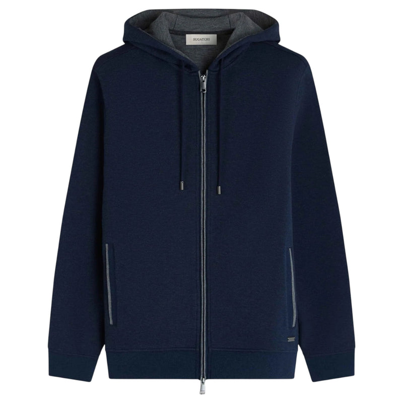Bugatchi Heathered Pique Full Zip Hoodie HF2403K83