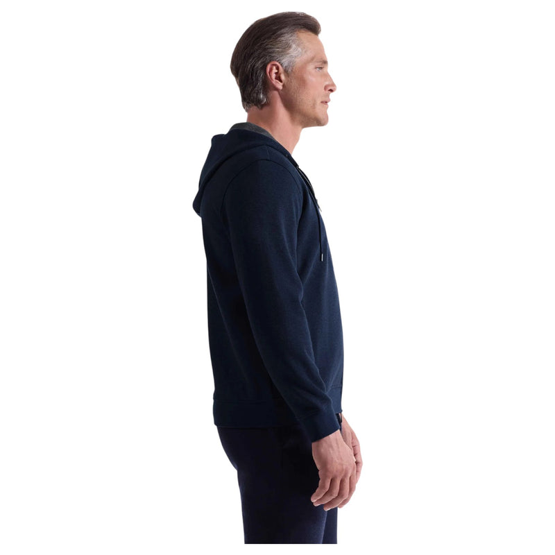 Bugatchi Heathered Pique Full Zip Hoodie HF2403K83