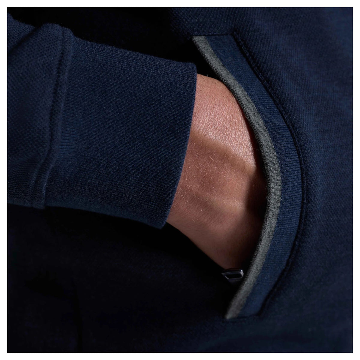Bugatchi Heathered Pique Full Zip Hoodie HF2403K83