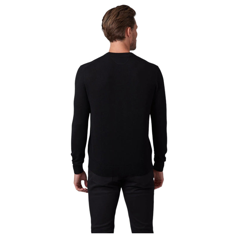Raffi Classic V-Neck Sweater in 100% Merino Wool  HWC19391 Black