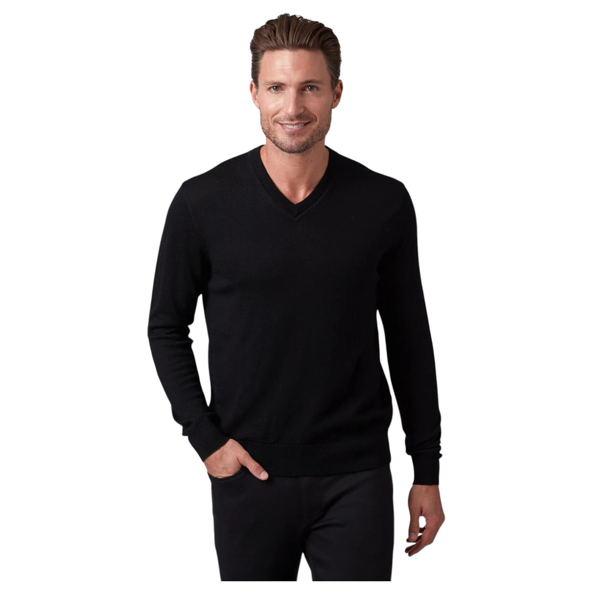 Raffi Classic V-Neck Sweater in 100% Merino Wool  HWC19391 Mix
