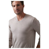 Raffi Classic V-Neck Sweater in 100% Merino Wool   HWC19391 Oat