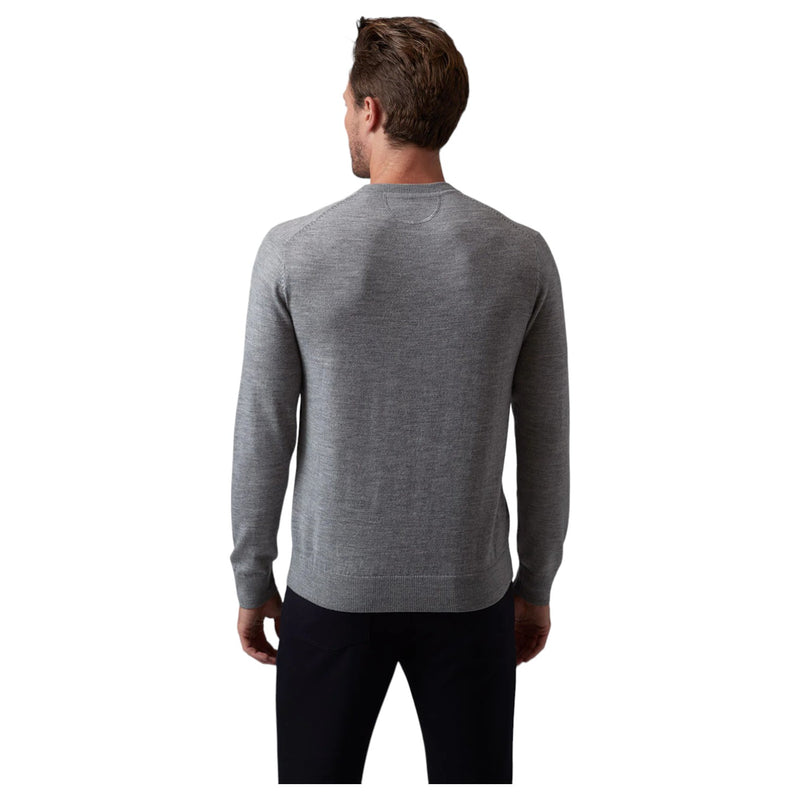 Raffi Classic Men's V Neck Sweater in 100% Merino Wool  HWC19391 Platinum