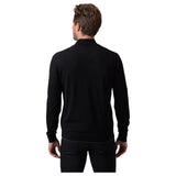 Raffi Mock Neck Quarter Zip Sweater in 100% Merino Wool   HWC19398-Z Black