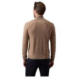 Raffi Mock Neck Quarter Zip Sweater in 100% Merino Wool   HWC19398-Z Camel