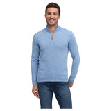 Raffi Mock Neck Quarter Zip Sweater in 100% Merino Wool HWC19398-Z Water