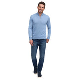 Raffi Mock Neck Quarter Zip Sweater in 100% Merino Wool HWC19398-Z Water