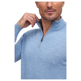 Raffi Mock Neck Quarter Zip Sweater in 100% Merino Wool HWC19398-Z Water