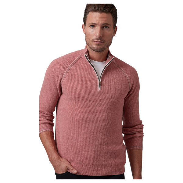 Raffi Classic Men's Cashmere Sweater The Holden In Sorbet  HZR12438-Z Sorbet