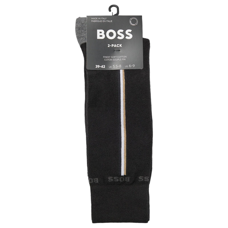 BOSS 2 Pair RS Iconic Socks In Black  50478336 001