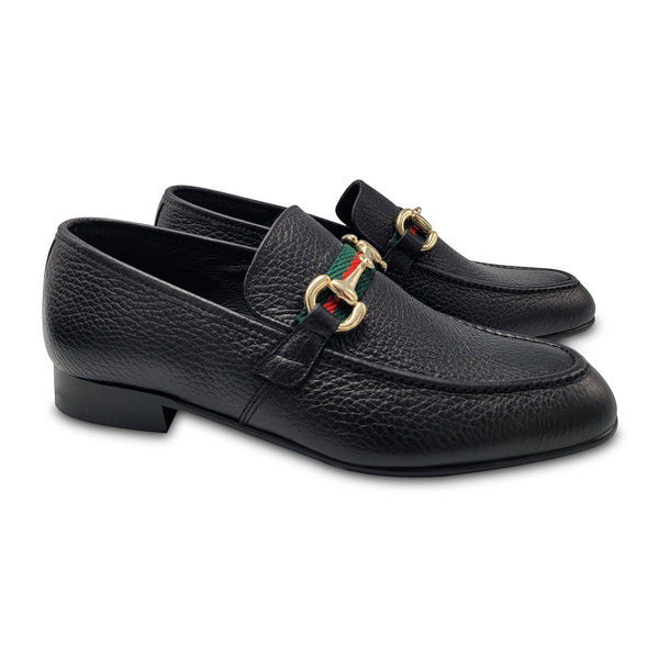 Andanines Boys' Green Red Ribbon Chain Slip-on  192776 Black