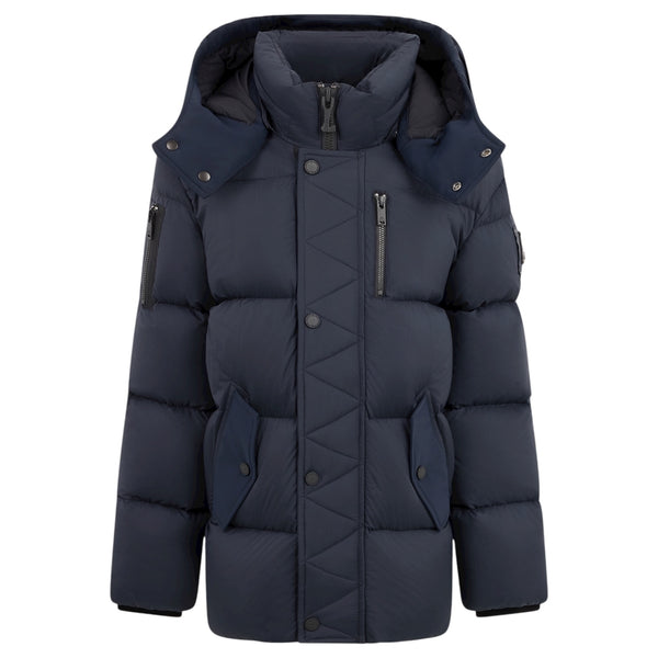 Moose Knuckles Kids' Everest 3Q Coat With Hood In Navy M35UJ197