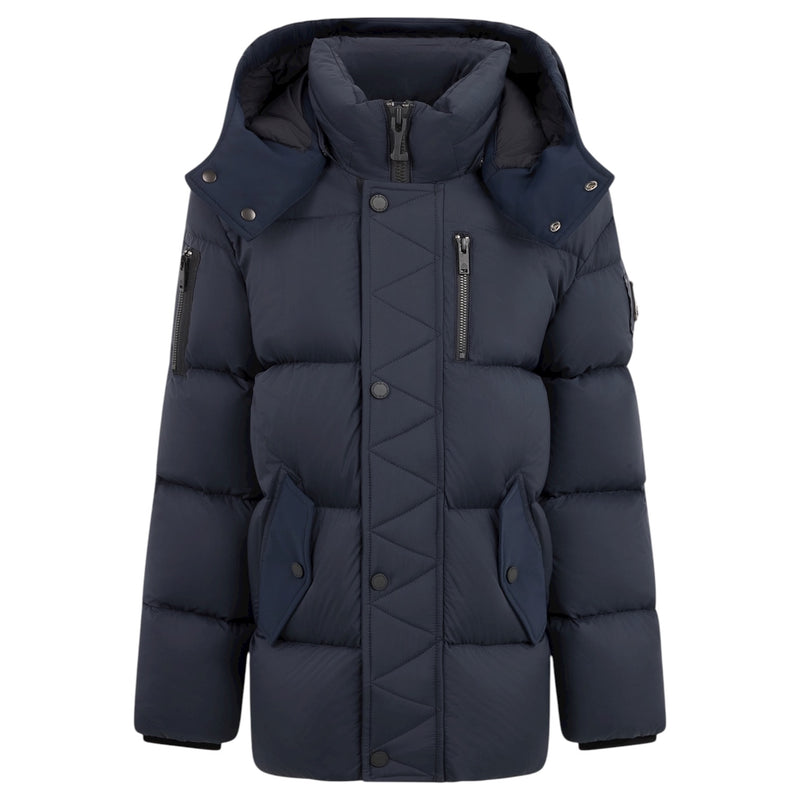 Moose Knuckles Kids' Everest 3Q Coat With Hood In Navy M35UJ197