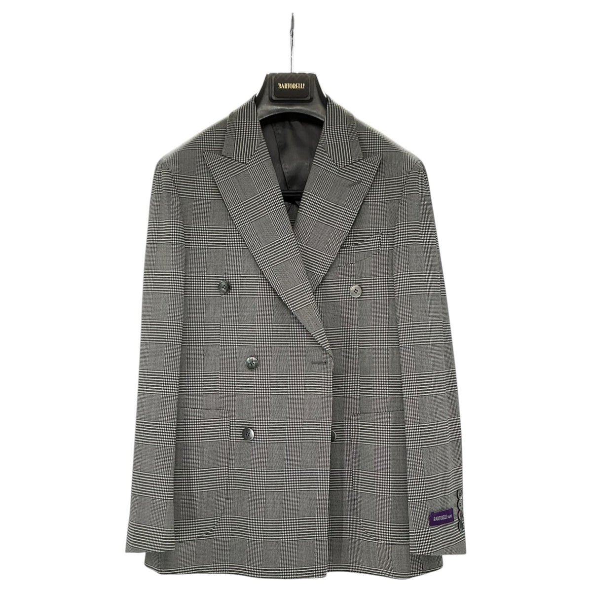 Bartorelli Men's Prince of Wales Glen Plaid Double-Breasted Blazer