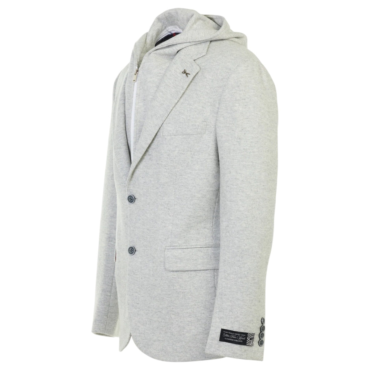 Luchiano Visconti METKHJ55 Merino Wool Sport Coat with Detachable Hood