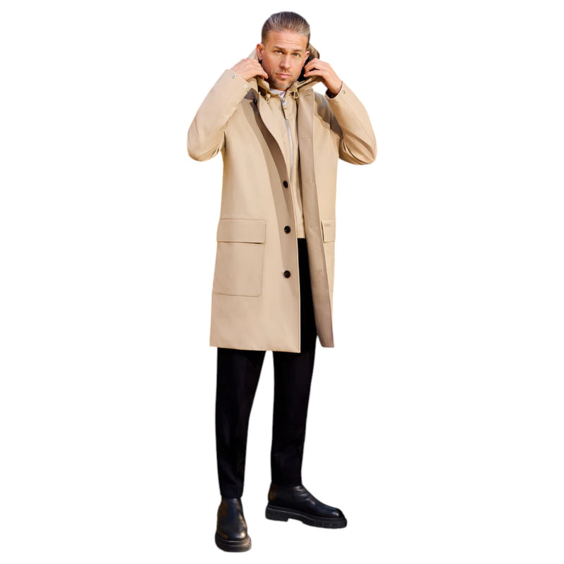Mackage Mathias 3-in-1 Balmacaan Coat with Removable Down Liner In Camel