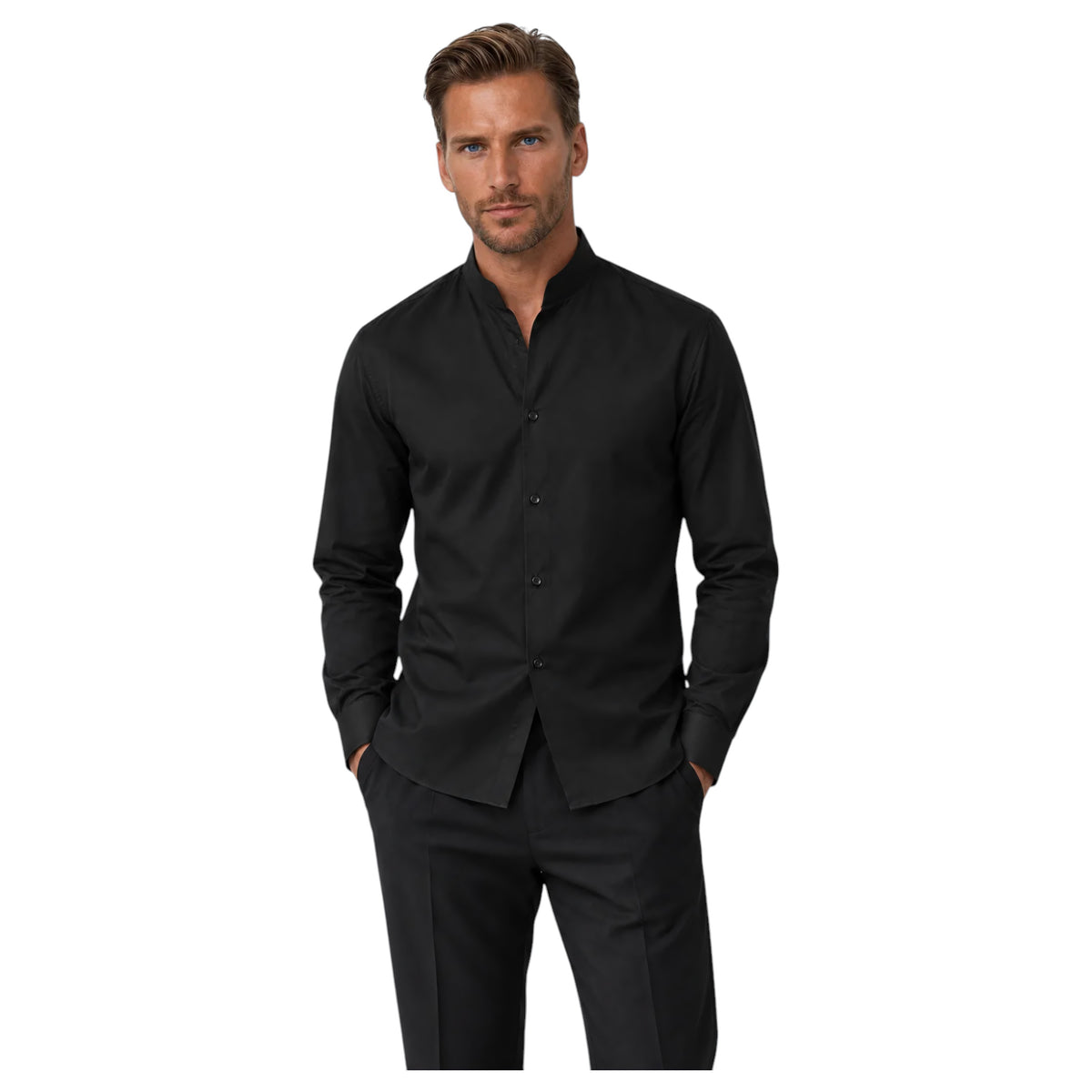 MASUTTO Tonali Men’s Long Sleeve Shirt with Tulip Collar