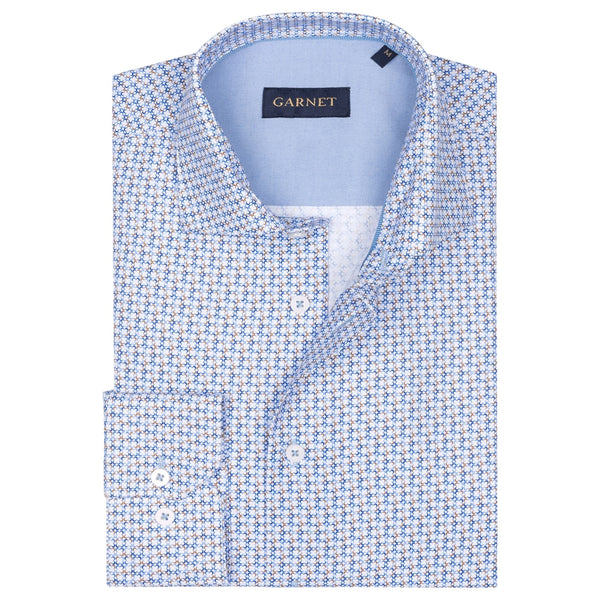 Garnet Men's Sport Shirts L/S  2411030 1-1 Blue/Brown