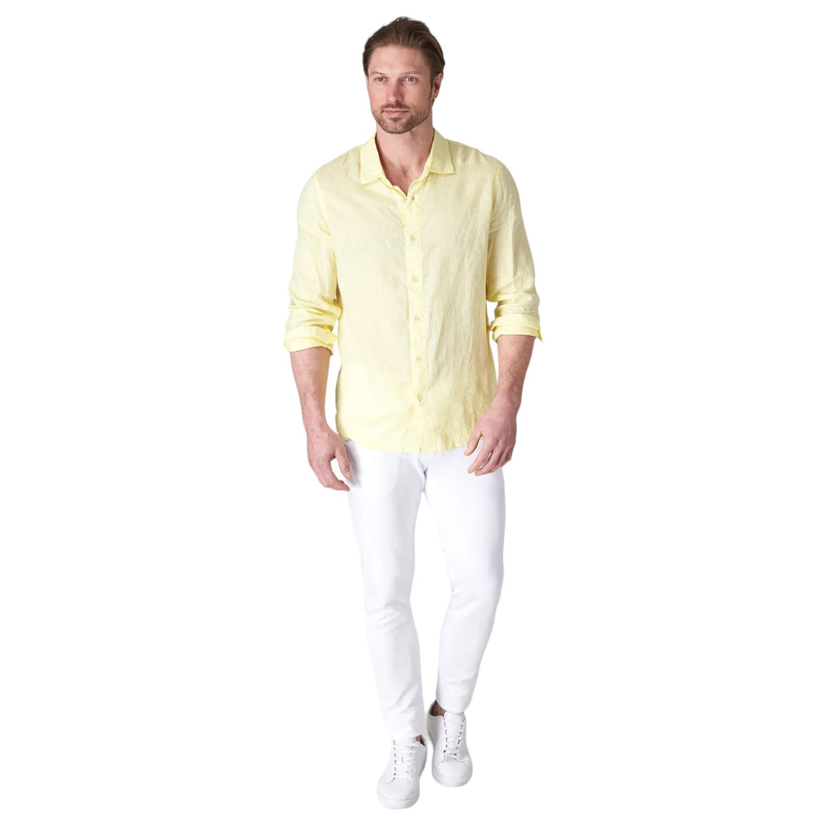 Raffi Linen Shirt In Yellow  QP12800 Lemon