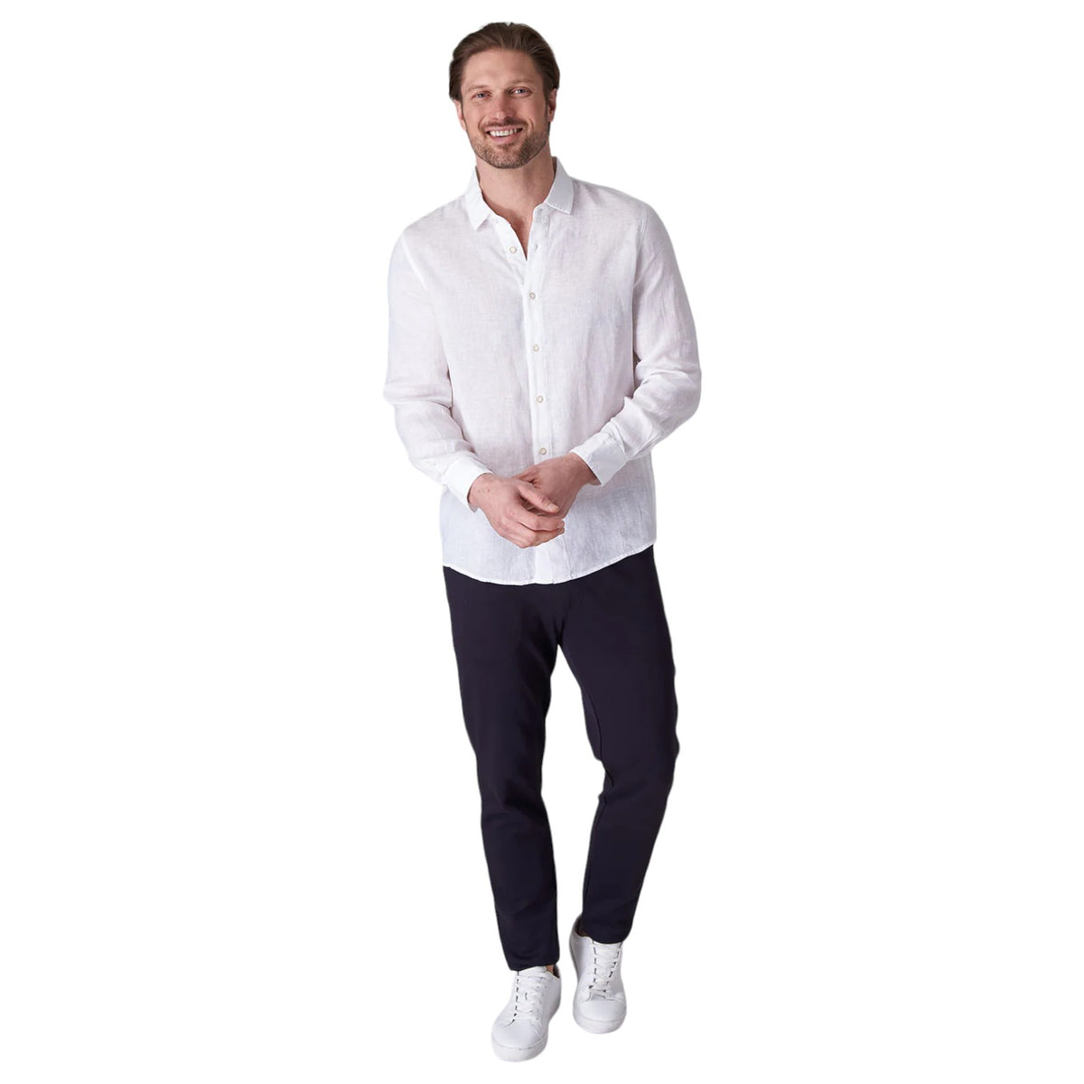 Raffi Linen Shirt In White QP12800 White