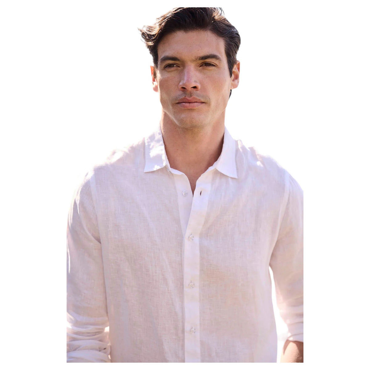 Raffi Linen Shirt In White QP12800 White