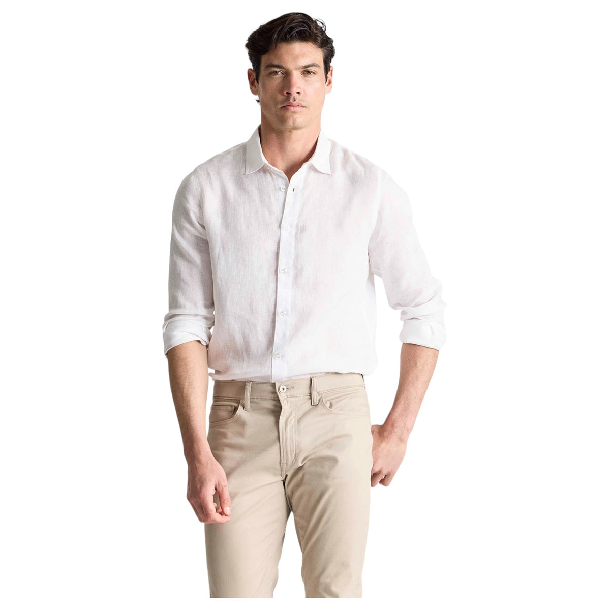 Raffi Linen Shirt In White QP12800 White