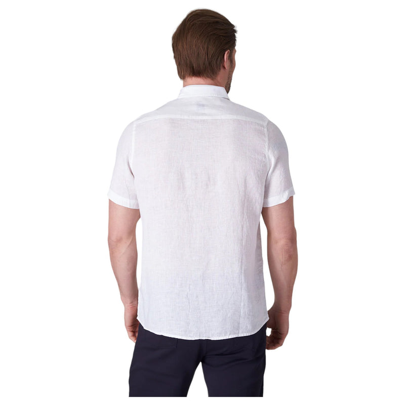 Raffi Bryce Linen Short-Sleeve Shirt  QP22800 White