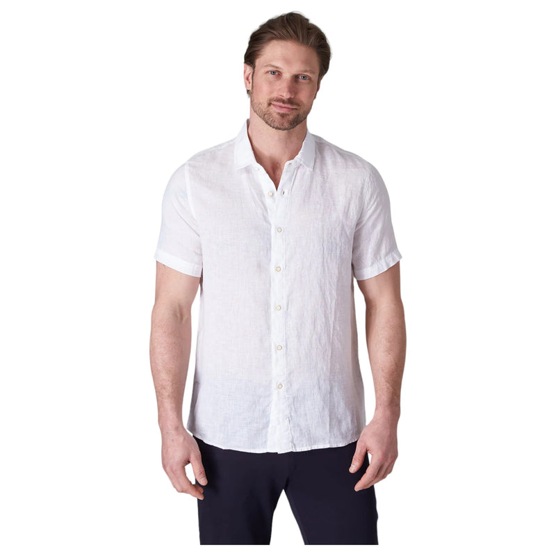 Raffi Bryce Linen Short-Sleeve Shirt  QP22800 White