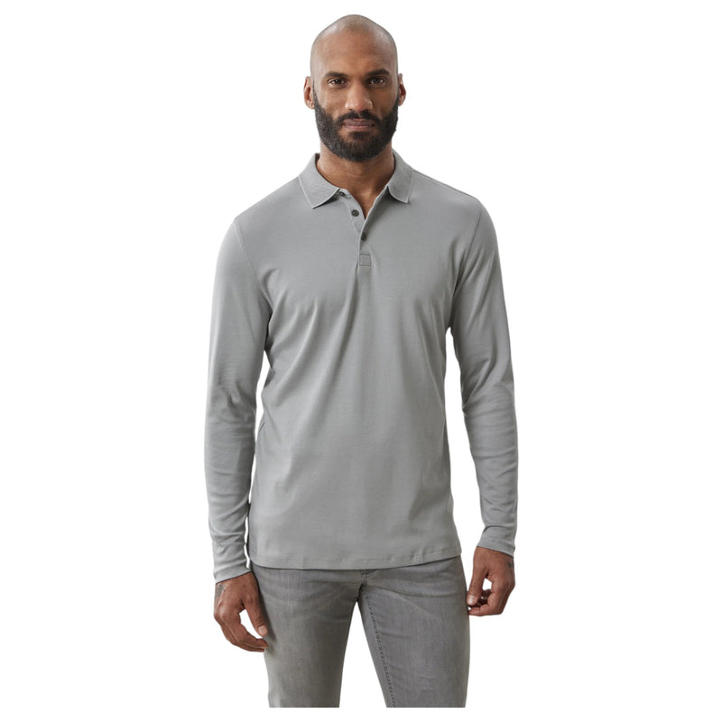 Robert Barakett Long-Sleeve Polo In Griffin Grey  RB01384 Griffin Grey