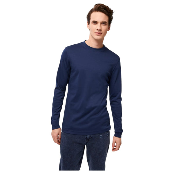 Robert Barakett Geogia High Crew Long Sleeve Tee In Blue Night  RB82247 Blue Night