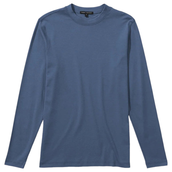 Robert Barakett Geogia High Crew Long Sleeve Tee In Metallic Blue  RB82247 Metallic