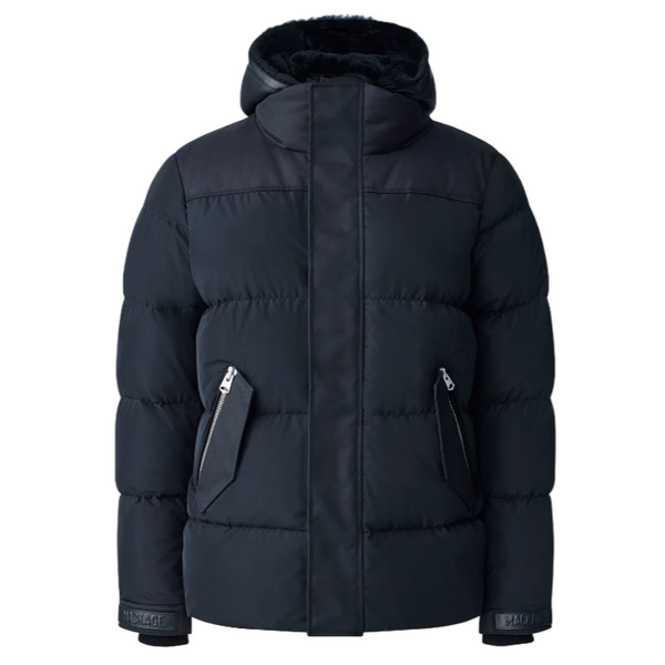 RILEY Classic Down Jacket With Removable Shearling Bib Blk/Blk Riley Black
