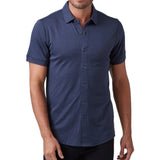 Raffi Linden Button-Down Short Sleeve Shirt  RW22210 MIDNIGHT