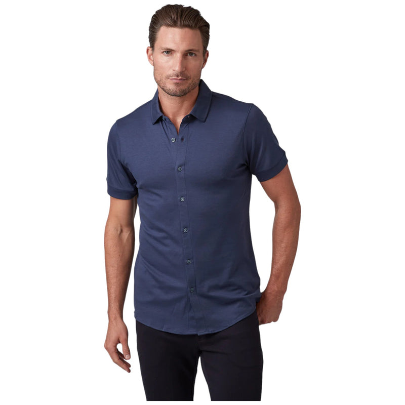 Raffi Linden Button-Down Short Sleeve Shirt  RW22210 MIDNIGHT