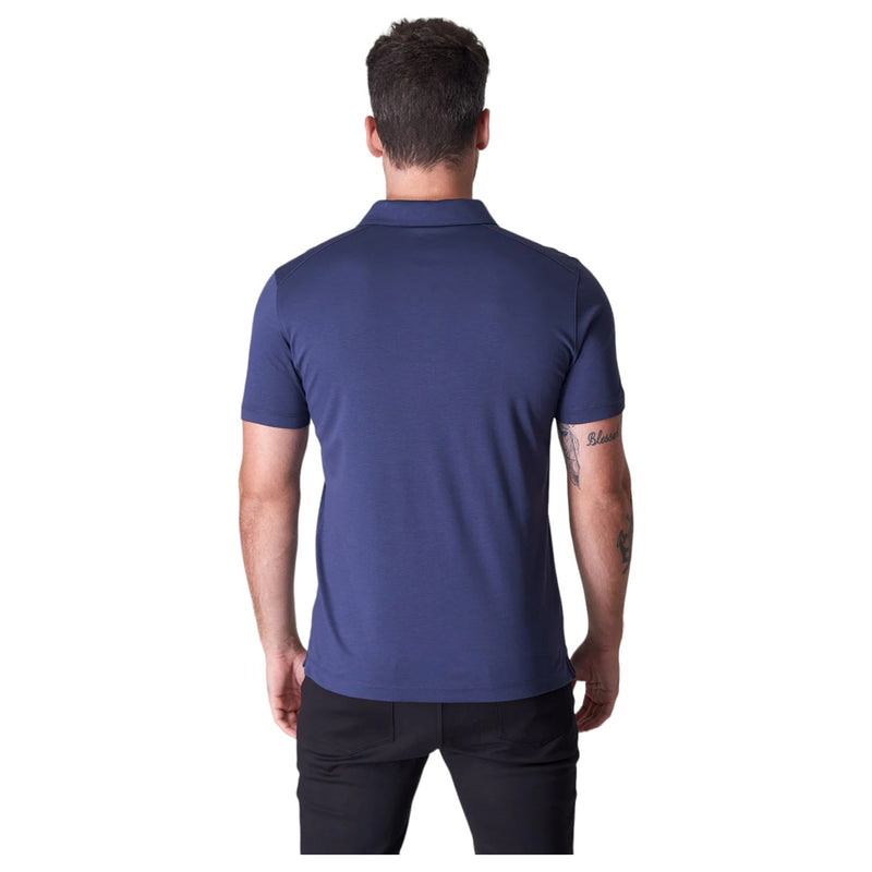 Raffi The Samuel Zip Up Polo Shirt In Midnight  RW22586-Z Midnight