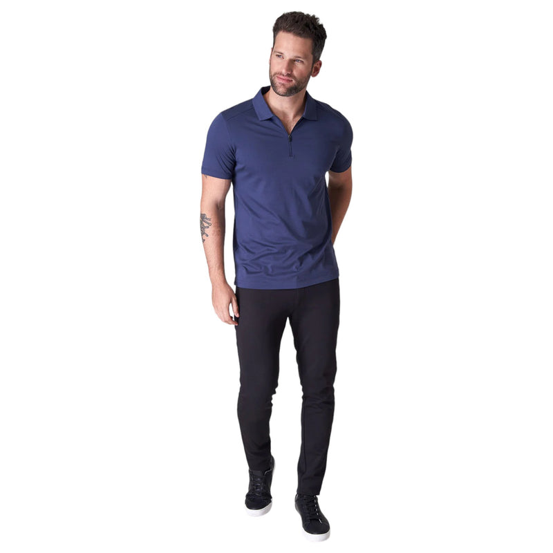 Raffi The Samuel Zip Up Polo Shirt In Midnight  RW22586-Z Midnight