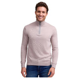 Raffi Mock Neck Quarter Zip Sweater in 100% Merino Wool   HWC19398-Z Oat