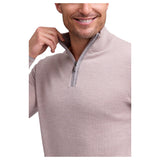 Raffi Mock Neck Quarter Zip Sweater in 100% Merino Wool   HWC19398-Z Oat
