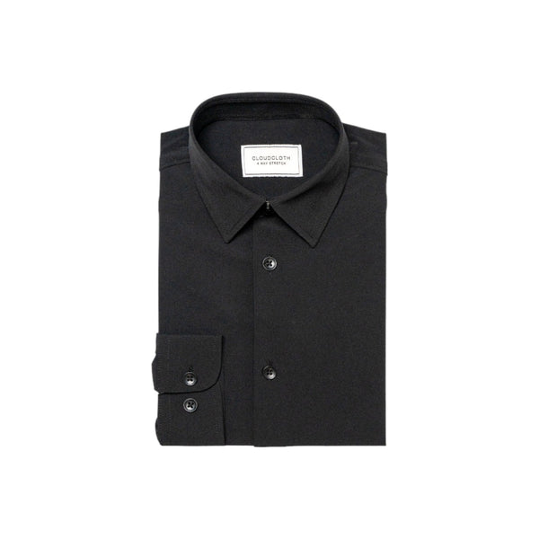 Cloud-Cloth Stretch Boys Black Dress Shirt  SH9801