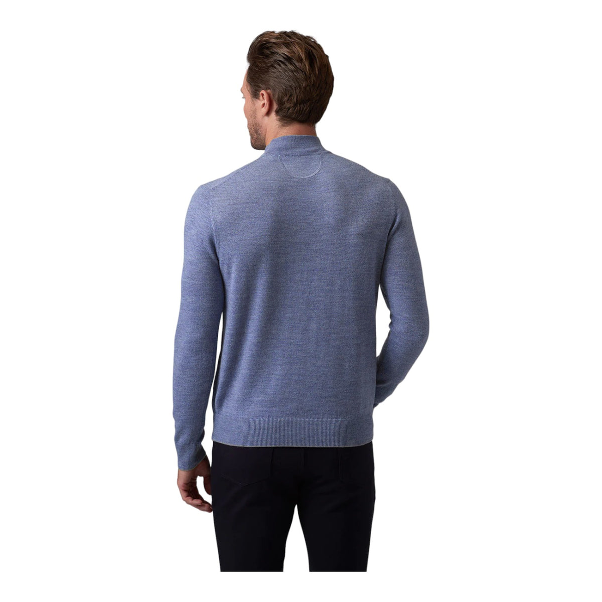 Raffi Classic Men's Mock Neck Sweater in 100% Merino Wool  HWC19398 Indigo
